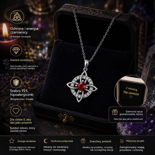 🔥 Tylko 99 zł! 🔮 Naszyjnik z Węzłem Czarownicy i Kamieniem Naturalnym 💞 Ochrona dla Ciebie i Twoich Bliskich