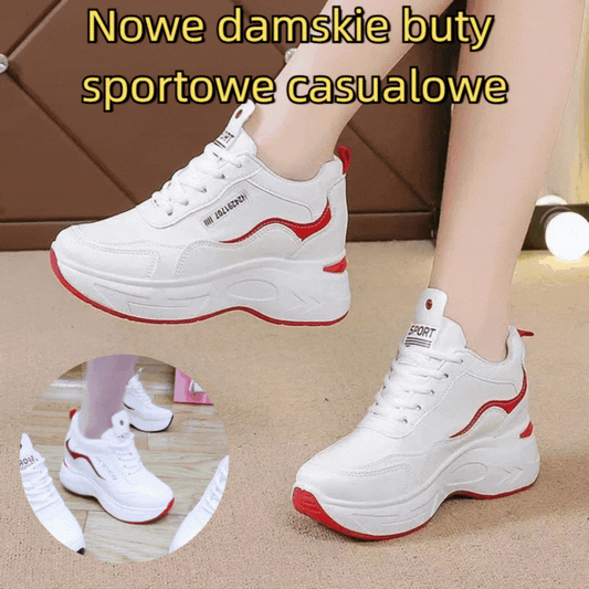 👟Nowe skórzane buty sportowe z grubą podeszwą i wysokim stanem