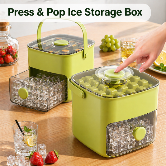 🧊Ice Cube Tray with Lid – One-Press, Effortless Ice Release
