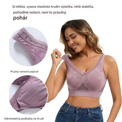 😍❤️【3 kusů】✨Dámská krajková podprsenka bez kostic s vysokou oporou