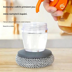 🧽 Automatický mycí kartáč na nádobí s dávkováním po stisku, časově omezená nabídka!💪 Perfektní na hrnce, pánve a nádobí. Snadné a rychlé čištění, bez námahy!🍳