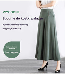 ❤️【M-5XL】 Nowe damskie letnie szerokie nogawki Ice Silk Cropped Pants，Moda  na co dzień
