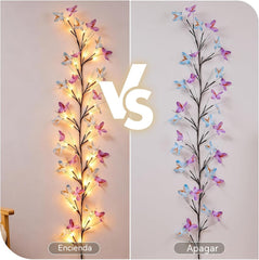 🦋✨ Flexibilní LED světla ve tvaru popínavé větve s motýly – vytvořte ve svém domově kouzelnou a útulnou atmosféru 💡