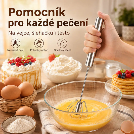 [3dílná sada] Poloautomatický šlehač z nerezové oceli