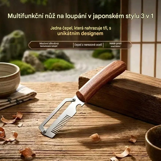 🧅Kupte 1, dostanete 1 zdarma (2 položky) 🔪 Multifunkční kuchyňská škrabka 3 v 1: Loupejte, krájejte a otevírejte lahve! 🔥