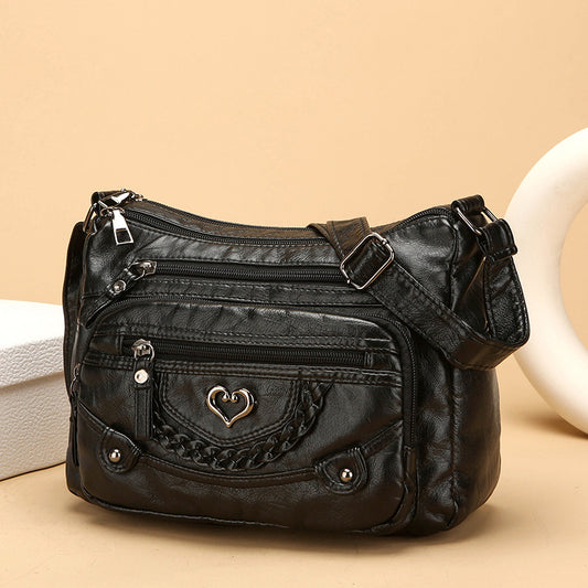 💐50% SLEVA! 🎁Dámská přes rameno taška z měkkého PU – Více kapes pro perfektní organizaci 👜🔑