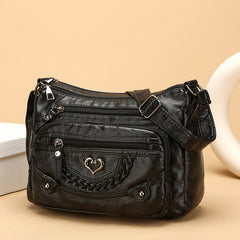 💐50% SLEVA! 🎁Dámská přes rameno taška z měkkého PU – Více kapes pro perfektní organizaci 👜🔑