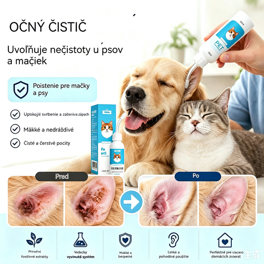 🐶🐱 Čistič uší ke zmírnění svědění uší u psů a koček.