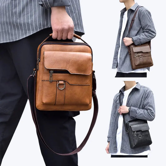 ✅🔥640 Kč za kus👜 Pánská ležérní módní kožená taška z hovězí kůže