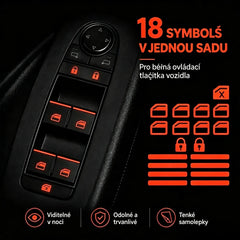 🚗 Fluorescenční samolepky na tlačítka auta | Najděte ovládací prvky okamžitě i v noci